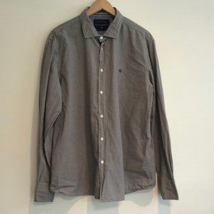 MAVIAMERIKA button down dress shirt men’s XXL Black and grey plaid pattern